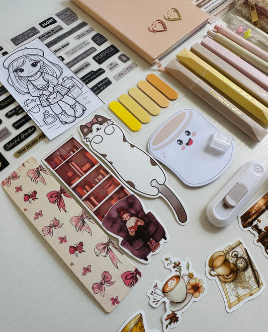 🕊️💛 Beige Aesthetic Stationery Set…