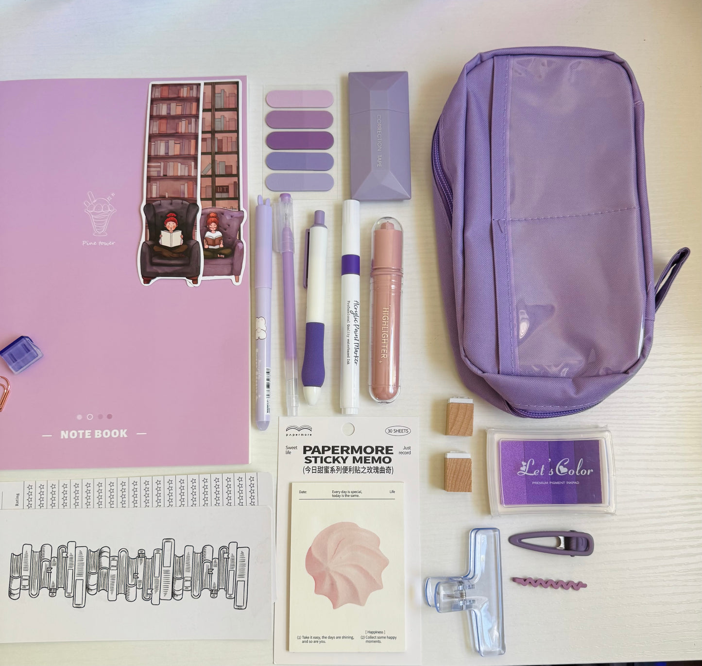 🕊️💜 Purple Vibe Stationery Set…