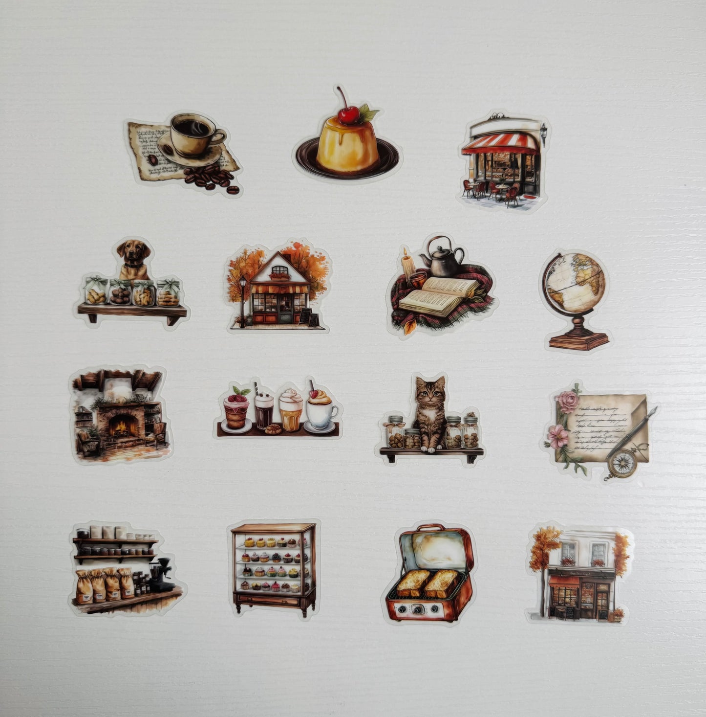 🕊️🧳Vintage Cozy Stickers Set ~ 15 pcs