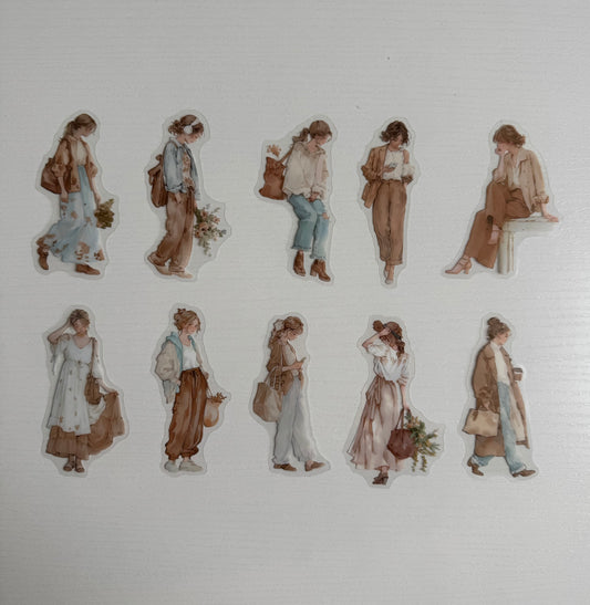 🕊️🙈 Aesthetic Fashion Girls Stickers Set ~ 10pcs