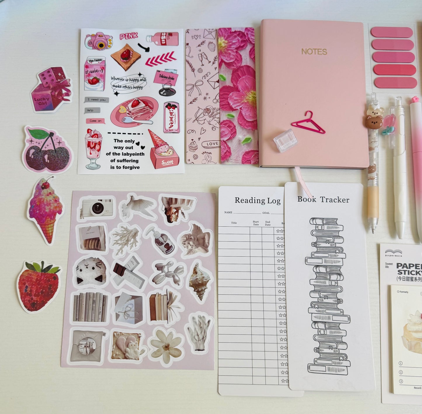 🕊️💕 Pink Vibe Stationery Set…