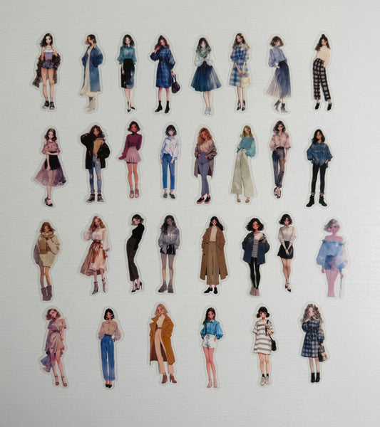 🕊️💁‍♀️set of stickers, stylish girls 30 pcs…