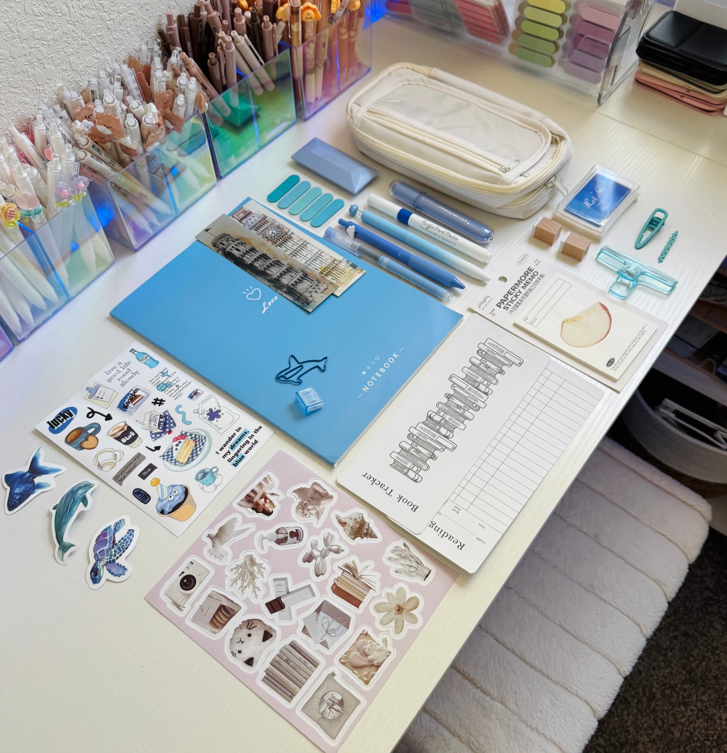 🕊️🦈 Blue Vibe Stationery Set…