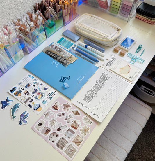 🕊️🦈 Blue Vibe Stationery Set…