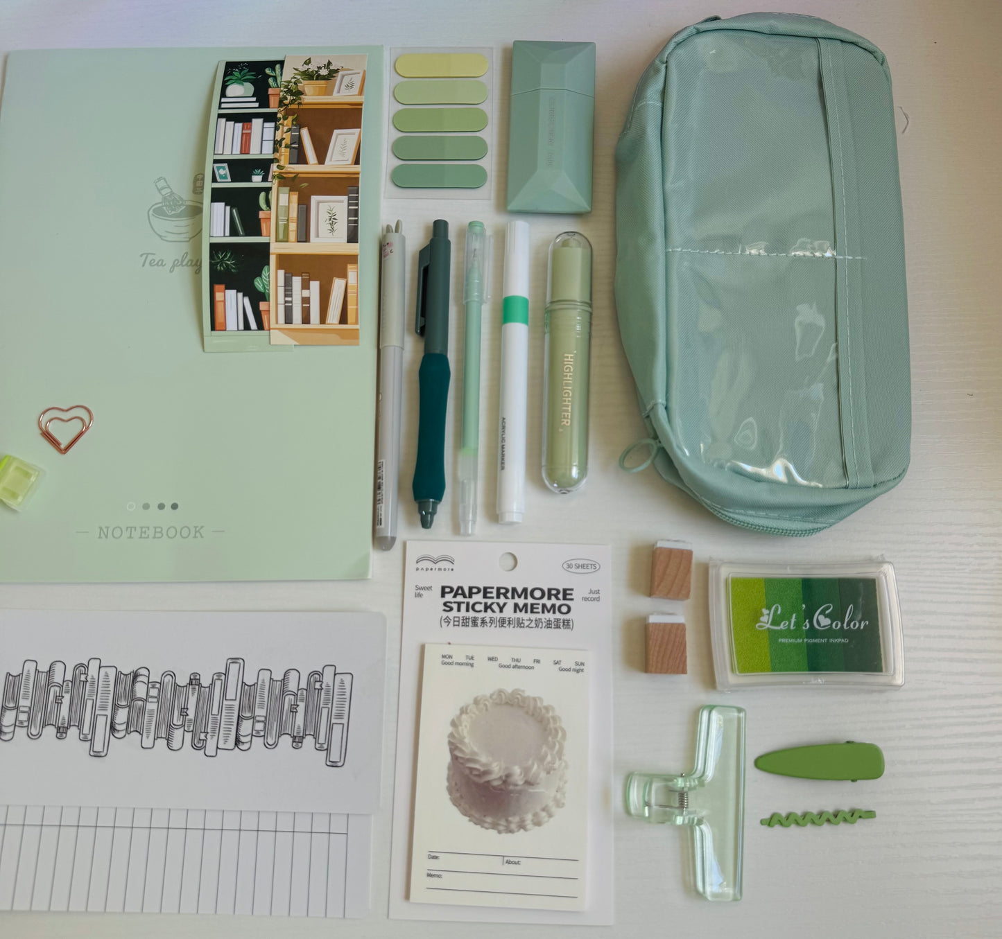 🕊️🪴 Green Vibe Stationery Set …