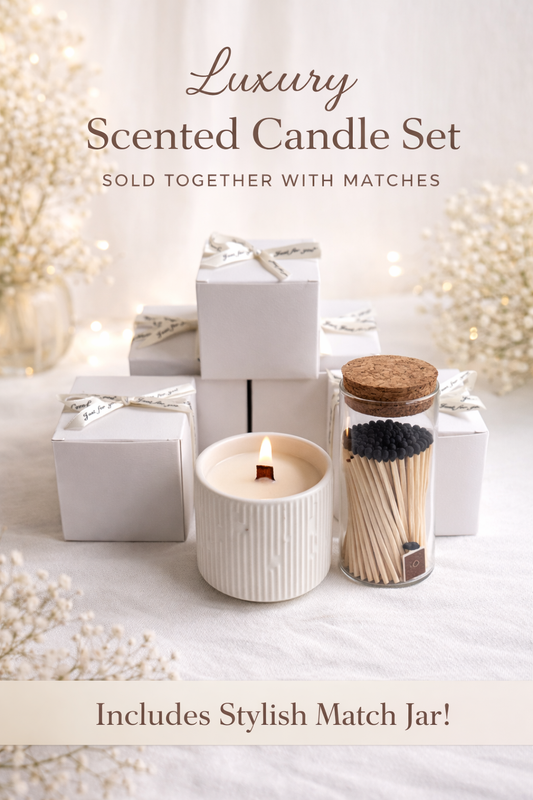 🕊️ scented candle and match set…